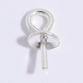 S925 sterling silver pearl cup peg bail for jewelry making and DIY pendant crafting - Silver 2.5mm Small Peg Bail