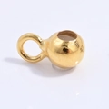 Polished S925 sterling silver ball bead with pendant ring for DIY jewelry making - 5 Pieces/Pack (3mm) / Gold