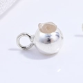 Polished S925 sterling silver ball bead with silicone core and ring for DIY jewelry - 5 Pieces/Pack (3mm) / Silver