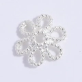 S925 sterling silver snowflake flower spacer bead for DIY jewelry and bracelet making - Silver Twist 6-Petal Hollow Flower Cap