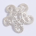 S925 sterling silver snowflake bead cap for DIY handmade bracelet and jewelry making - Silver Twist 5-Petal Hollow Flower Cap