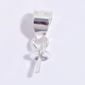 S925 sterling silver pearl pendant connector with bails and pins for DIY jewelry making - Silver 3.5mm Small Pin Bail