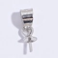 S925 sterling silver pearl pendant connector with needle for DIY jewelry making - Platinum Color 3.5mm Small Pin Bail