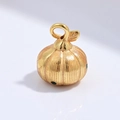 Pendentif citrouille dorée avec rainures verticales et gemme verte pour bijoux DIY - Or avec Citrouille Gemme Verte
