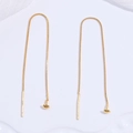 Boucles d'oreilles en argent sterling S925 doré avec chaîne boîte en forme de U - 92.5mm / Or