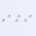 S925 sterling silver irregular faceted loose beads for DIY handmade jewelry crafts - Flat Round Beads / 3mm (Approx. 27pcs/g) / Silver