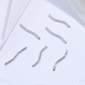 Polished S925 sterling silver S-curve faceted spacer tubes for DIY jewelry making - Star Faceted Curved Tube / Set of 6 / Silver