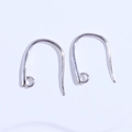 Detail view of S925 sterling silver U-shape ear wire hooks for DIY jewelry making - White Gold