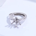 S925 sterling zilveren kroon ringzetting met zes tanden voor doe-het-zelf parelsieraden - Zes Klauw Hanger Basis / Zilver