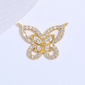 Lussuoso ciondolo a farfalla in argento S925 con zirconi scintillanti e placcatura oro - Ciondolo Farfalla Oro (Con Zirconia Bianca) / Oro