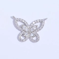 Pendente farfalla in argento S925 scintillante con zirconia e due anelli di sospensione - Ciondolo Farfalla Argento (Con Zirconia Bianca) / Argento