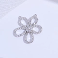 Elegante S925 zilveren bloemhanger met opengewerkte bloembladen en zirkonia-inlegwerk - Platina Wit Zirkonia