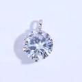 Pendentif goutte en argent S925 avec oxyde de zirconium rond pour bijoux DIY - Platine Zirconia Blanc Petit (5mm)
