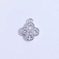 Elegant S925 sterling silver four-leaf flower pendant with sparkling clear zircon stones - Silver Style (SD78)