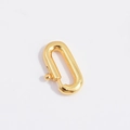 Detailed macro view of gold-plated rectangular screw clasp for DIY jewelry making - Gold Smooth Oval Spring Clasp