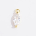 Dettaglio del ciondolo con gemma taglio marquise trasparente e montatura dorata con anello - Ciondolo Marquise Zirconia Bianca Placcato Oro