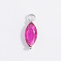 Dettaglio del ciondolo con gemma rosso rosa taglio marquise e montatura in argento lucido - Ciondolo Marquise Zirconia Rosso Rosa Placcato Platino
