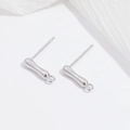 Clous d'oreilles baroques en argent S925 avec boucles de suspension pour bijoux DIY - Argent