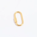 Polished gold oval screw carabiner clasp for DIY handmade jewelry making connectors - Gold Smooth Small Oval Screw Clasp