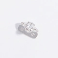 Detalle de cuenta espaciadora de golondrina en plata S925 con circón para pulseras DIY - Abalorio Trébol Liso Doble Fila Plata