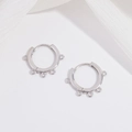 Accesorios para pendientes de plata S925 con múltiples aros para creación de joyas - Plateado
