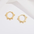 Pendientes de aro en plata de ley S925 dorada pulida con cinco lazos para DIY - Dorado