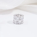 S925 sterling zilveren cilinderbedel met zirkonia voor DIY armbanden en sieraden - Rond T-Vierkant Cilinder Kraal / Zilver