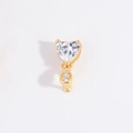 Dettaglio del ciondolo a cuore in argento S925 con zircone e finitura dorata - Cuore / Oro