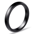 Minimalistische 3mm zwarte gepolijste keramische ring met hoogglans afwerking voor koppels - US 7 / Zwart
