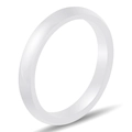 Minimalistische witte keramische ring van 3 mm met hoogglansafwerking en boogontwerp - US 7 / Wit