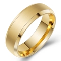 Bague moderne 6mm en titane doré brossé avec bords biseautés et polis brillants - US 7 / Or