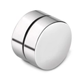 Minimalist 8mm stainless steel magnetic earrings with a polished silver metallic finish - 8mm / Steel