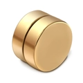 Minimalist 8mm golden magnetic stud earring for non-pierced ears with polished metal finish - 8mm / Gold