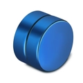 Polished blue stainless steel 8mm magnetic clip-on earrings with metallic finish - 8mm / Blue