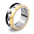 Rotating 8mm stainless steel ring with three tiers and Chinese zodiac engraving - US 7 / Three Colors