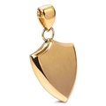 Pendente a scudo dorato in acciaio inossidabile spazzolato per collana uomo - Solo Pendente (Senza Catena) / Oro