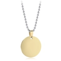 Collana minimalista con ciondolo rotondo dorato, catena a sfere d'argento e lucida - Collana Tondo Tono Oro