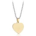 Pendente cuore dorato lucido su catena a sfere d'argento collana minimalista donna - Collana Cuore Oro