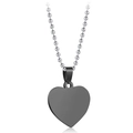 Minimalist heart-shaped black metal pendant necklace with silver bead chain accessory - Black Heart Necklace