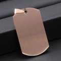 Minimalist military dog tag pendant in rose gold finish with fine brushed texture - Pendant Only (No Chain) / Brushed Rose Gold