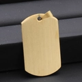 Golden stainless steel military dog tag pendant with a brushed finish and metal ring - Pendant Only (No Chain) / Brushed Gold