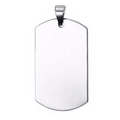Polished silver stainless steel dog tag pendant with rounded edges and mirror finish - Pendant Only (No Chain) / Polished Steel No Chain