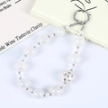 Colgante de cuentas ojo de gato para móvil con estrella de purpurina y clip - Colgante Estrella Lentejuelas Coloridas Blanco (K5480)
