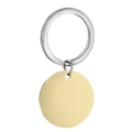 Medaglietta rotonda in acciaio inox dorato con anello portachiavi in argento - Portachiavi Tondo Tono Oro