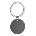 Pendaglio circolare minimalista grigio scuro opaco con anello in argento lucido - Portachiavi Tondo Nero