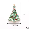 Pendentif sapin de Noël émaillé vert avec strass et perles, taille 4cm x 2,7cm - Arbre de Noël Doré (D2045)