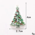 Pendentif sapin de Noël en émail vert avec strass et perles blanches, 4 cm - Arbre de Noël Argenté (D2046)
