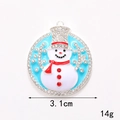 Pendentif bonhomme de neige argenté avec émail bleu ciel et strass blancs scintillants - Bonhomme de Neige Style B Argenté (D2060)