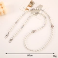 Lanière de téléphone baroque en perles de 60cm avec chaîne et fermoirs métalliques - Sac bandoulière / Perle Blanche Étoile (K410)
