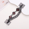 Detail of gunmetal chain with red gemstones for DIY phone cases and handbags - Gun Black (Purple) (K1394)